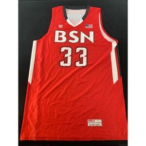 Wilson BSN 33 Red Basketball Jersey Men's L Pro‎ Fusion USA Flag